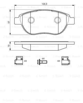 Передні тормозні колодки 0986494602 Bosch