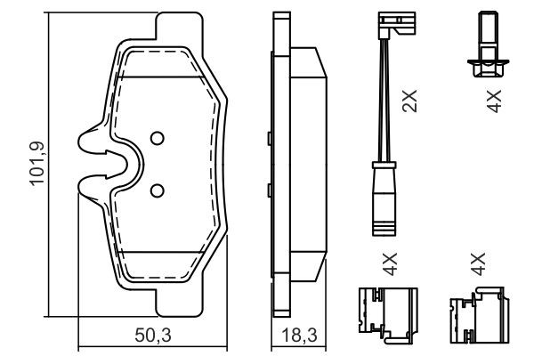 0986494603 Bosch Колодки гальмівні задні, дискові