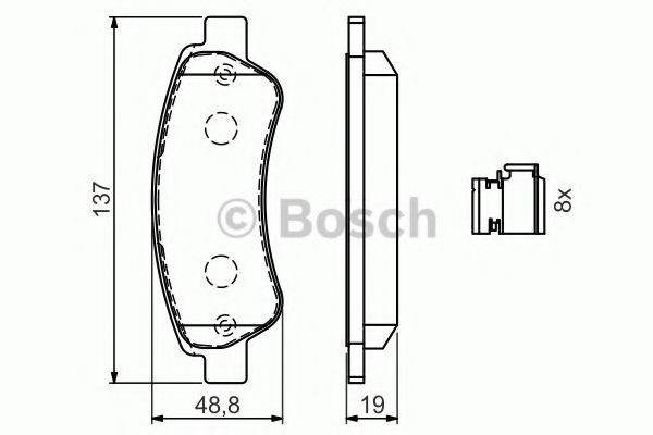Задні гальмівні колодки 0986494604 Bosch