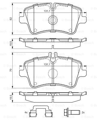 Купити 0986494607 Bosch Колодки гальмівні передні, дискові