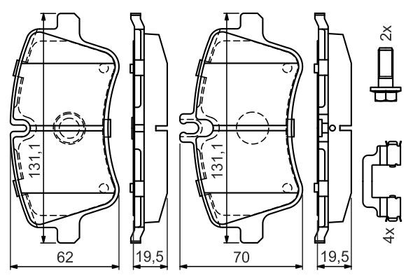 Гальмівні колодки Bosch 0986494607 ціна, від 31.08 USD