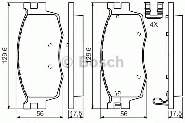 Передні тормозні колодки 0986494617 Bosch