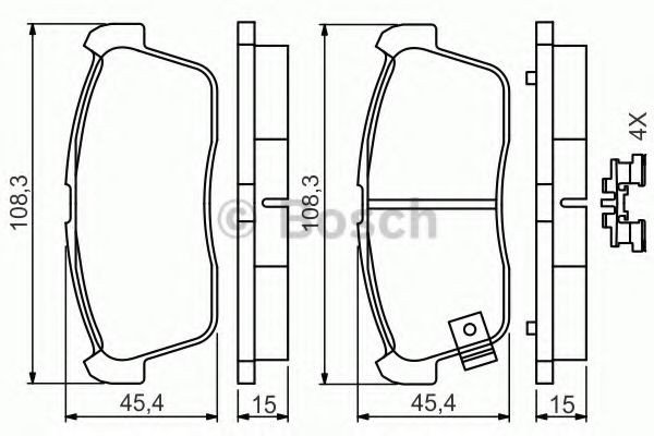 0986494618 Bosch Передні гальмівні колодки