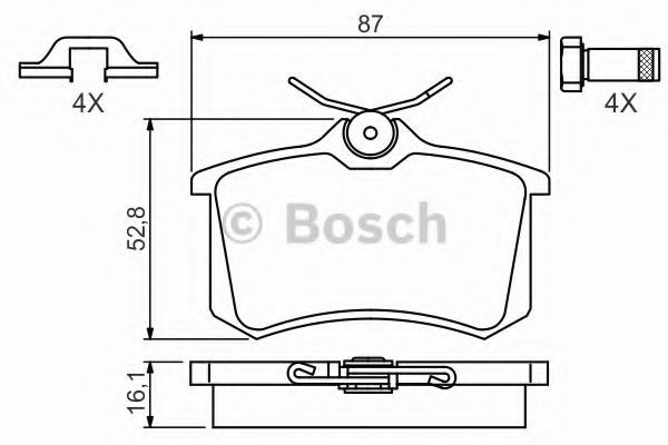 Купити 0986494621 Bosch Задні колодки