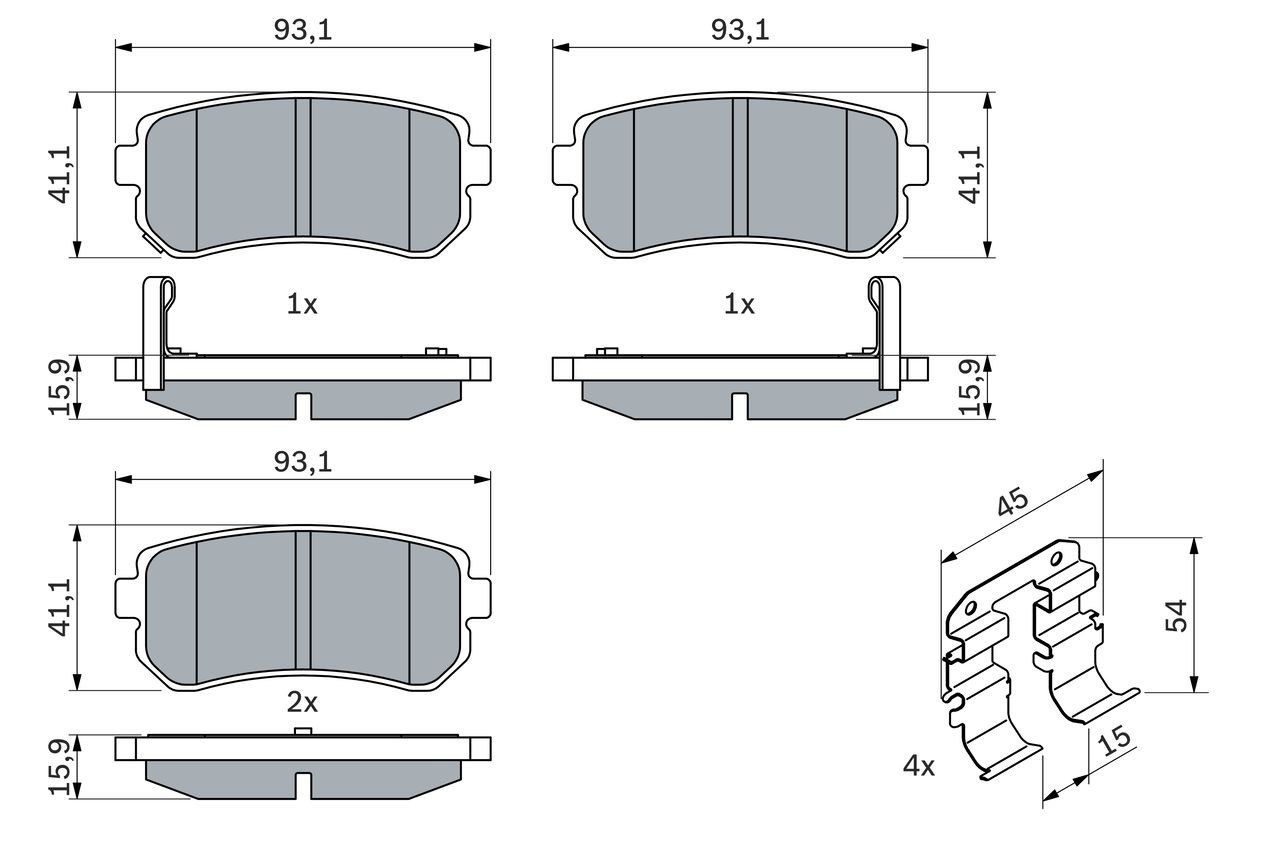 0986494627 Bosch Колодки гальмівні задні, дискові
