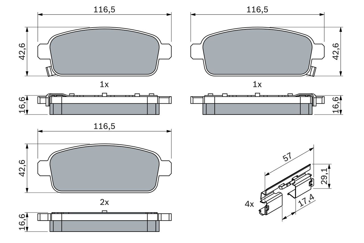 Задні гальмівні колодки 0986494634 Bosch