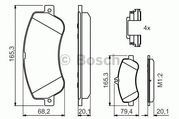 Гальмівні колодки Bosch 0986494648 ціна, від 52.65 USD