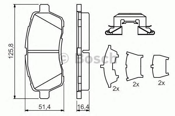 Купити 0986494652 Bosch Колодки гальмівні передні, дискові