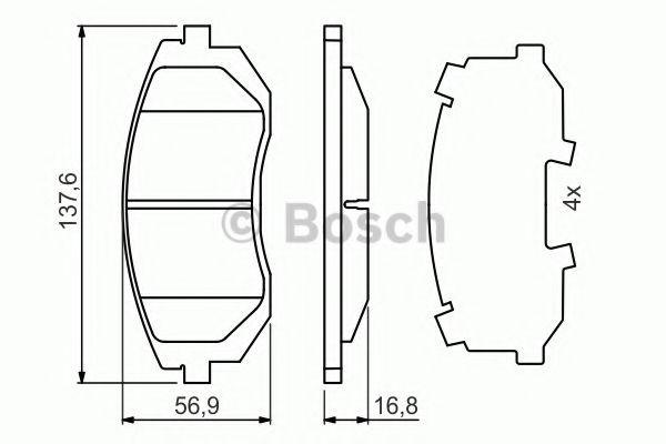 0986494653 Bosch Передні гальмівні колодки