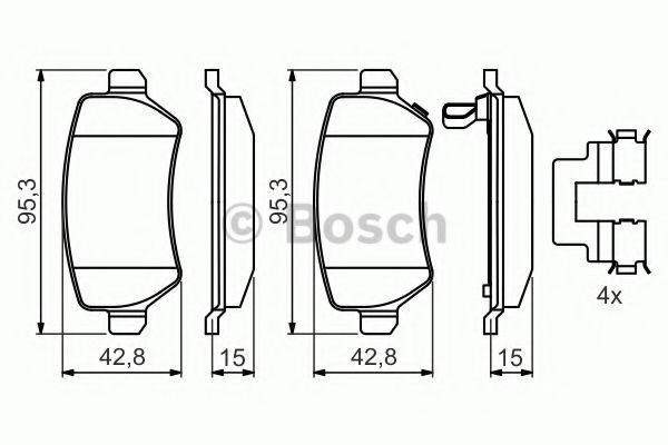 Задні гальмівні колодки 0986494654 Bosch