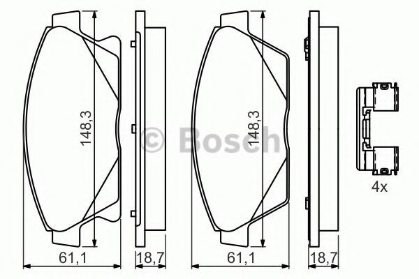 Купити 0986494657 Bosch Задні колодки