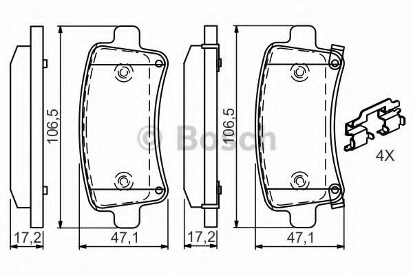 Купити 0986494668 Bosch Задні колодки