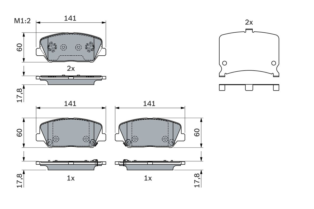 Гальмівні колодки Bosch 0986494671 ціна, від 32.83 USD