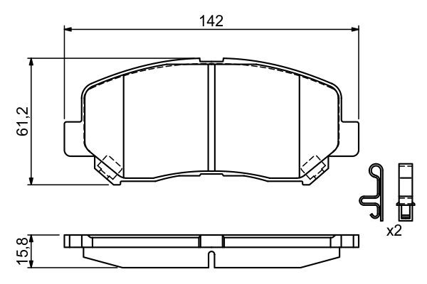 Передні тормозні колодки 0986494675 Bosch