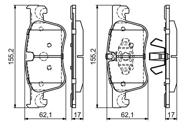 Передні тормозні колодки 0986494695 Bosch