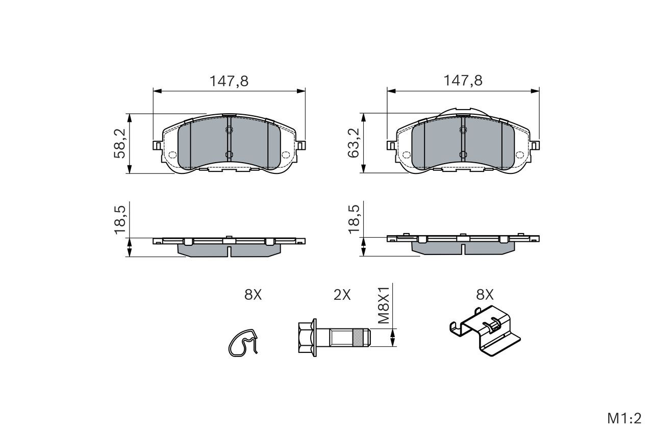 Купити 0986494714 Bosch Колодки гальмівні передні, дискові