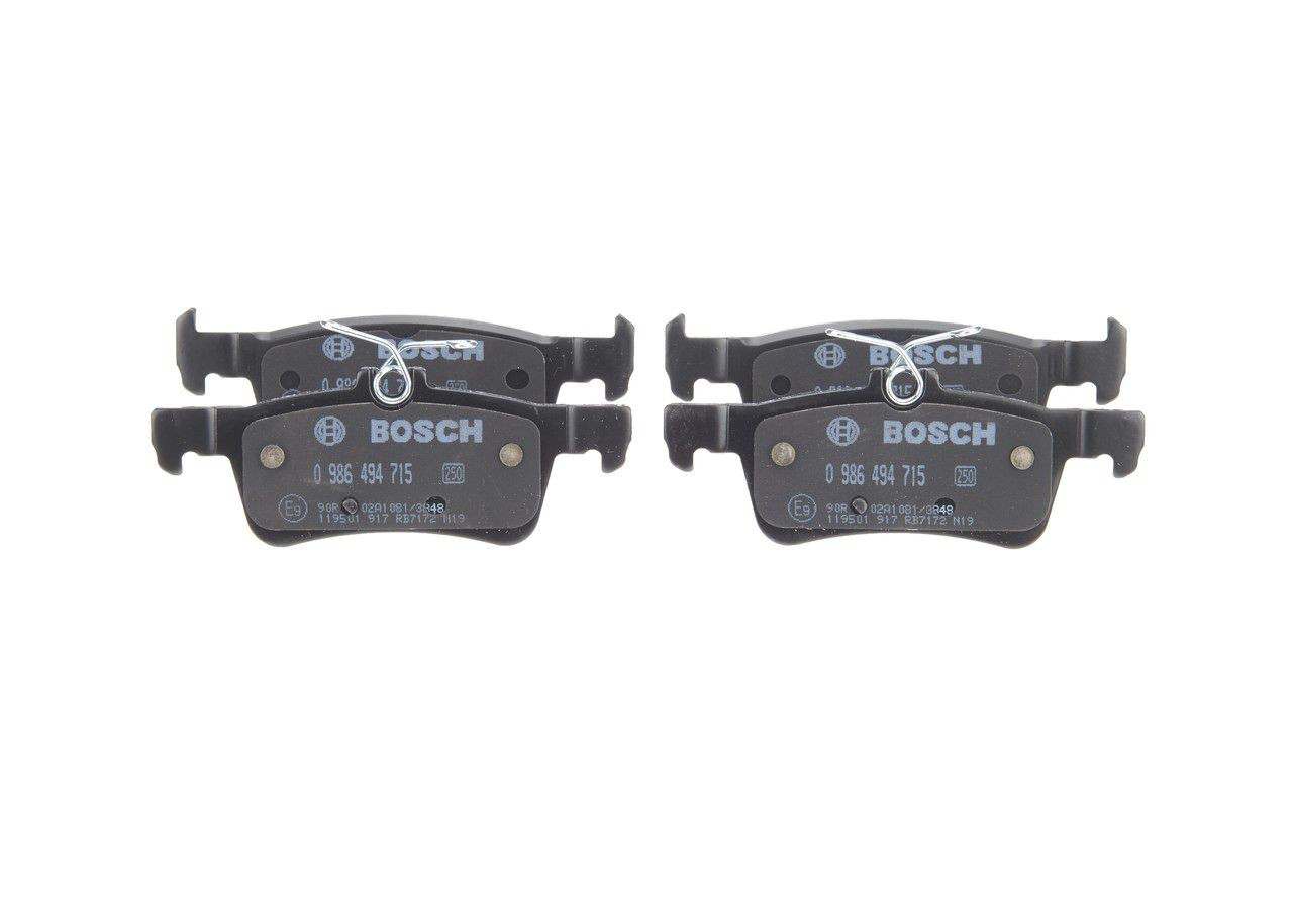0986494715 Bosch Колодки гальмівні задні, дискові