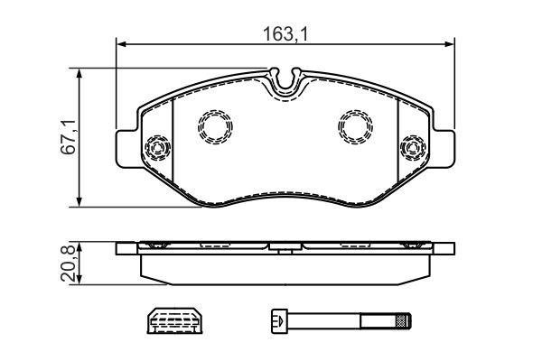 Гальмівні колодки Bosch 0986494728 ціна, від 38.38 USD