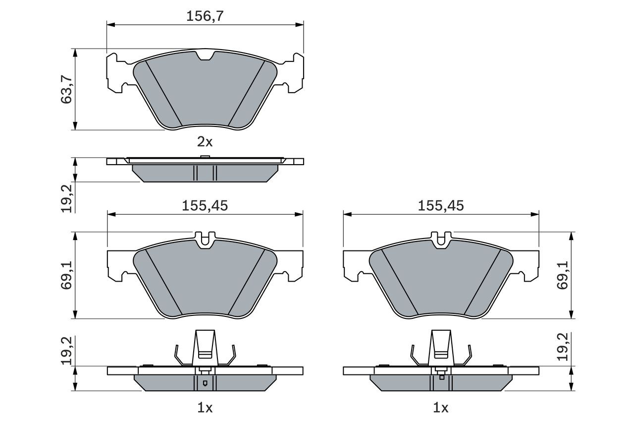 Передні тормозні колодки 0986494729 Bosch