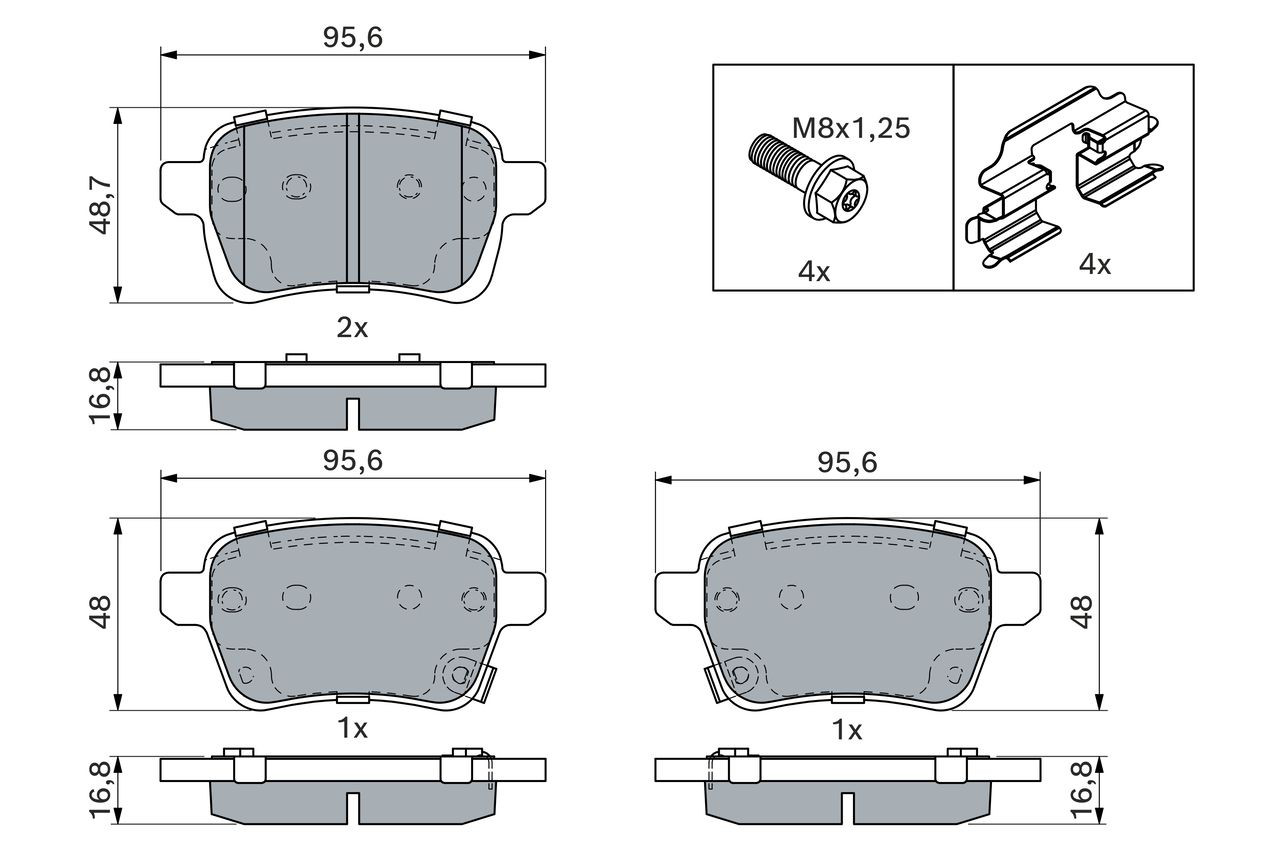 Гальмівні колодки Bosch 0986494747 ціна, від 26.62 USD