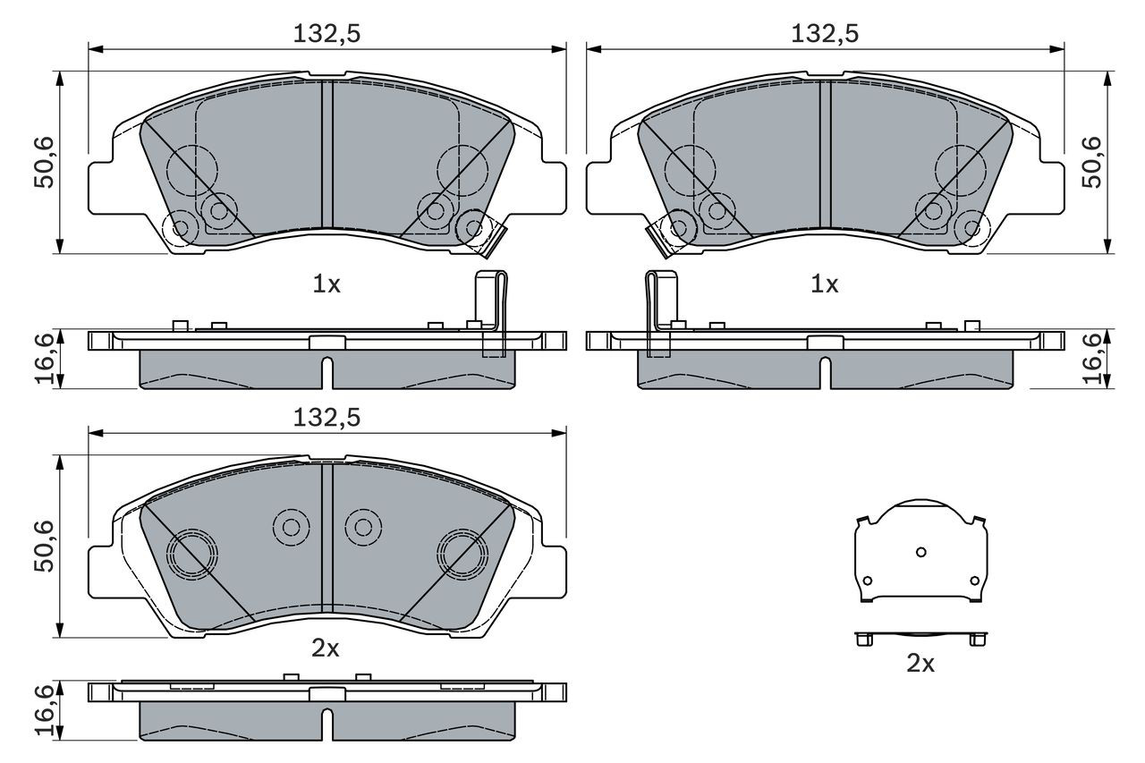 Передні тормозні колодки 0986494760 Bosch
