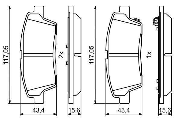 Задні гальмівні колодки 0986494766 Bosch