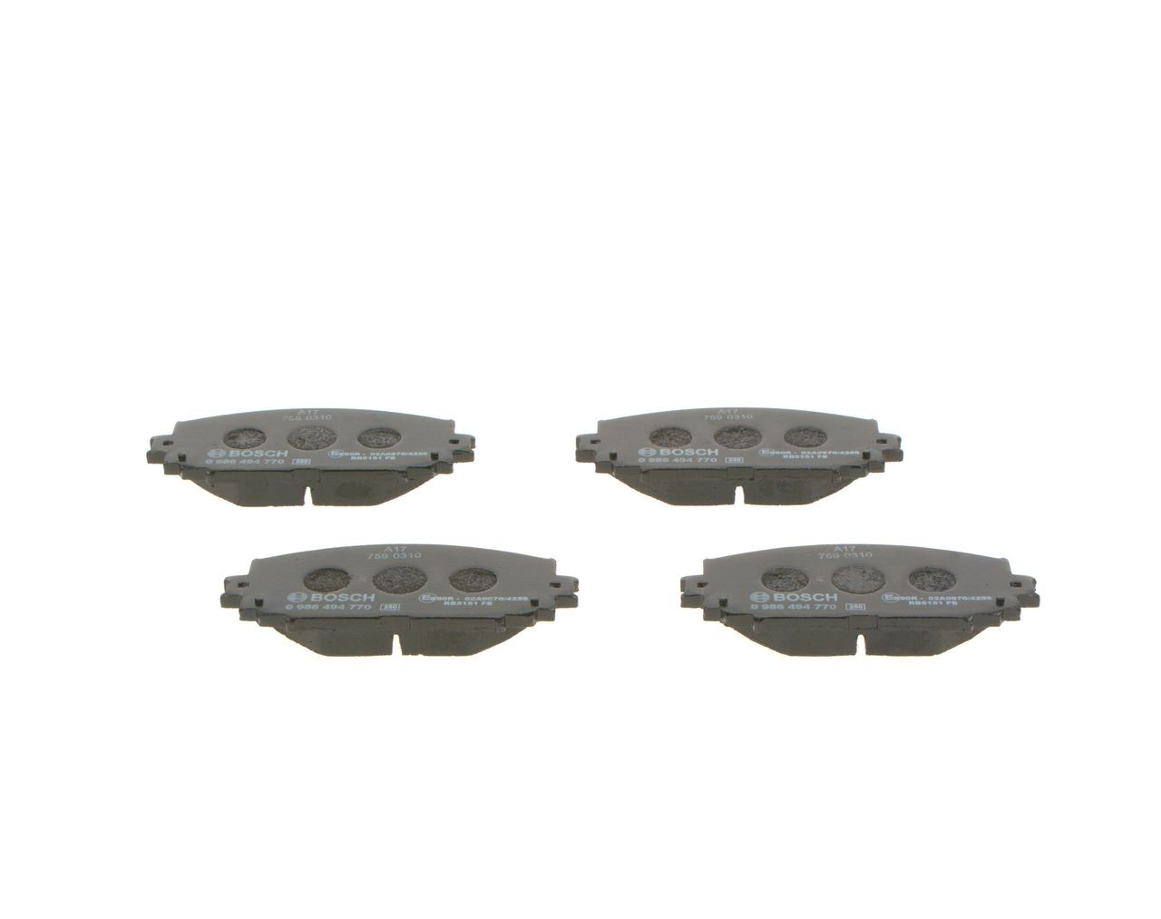 0986494770 Bosch Передні гальмівні колодки