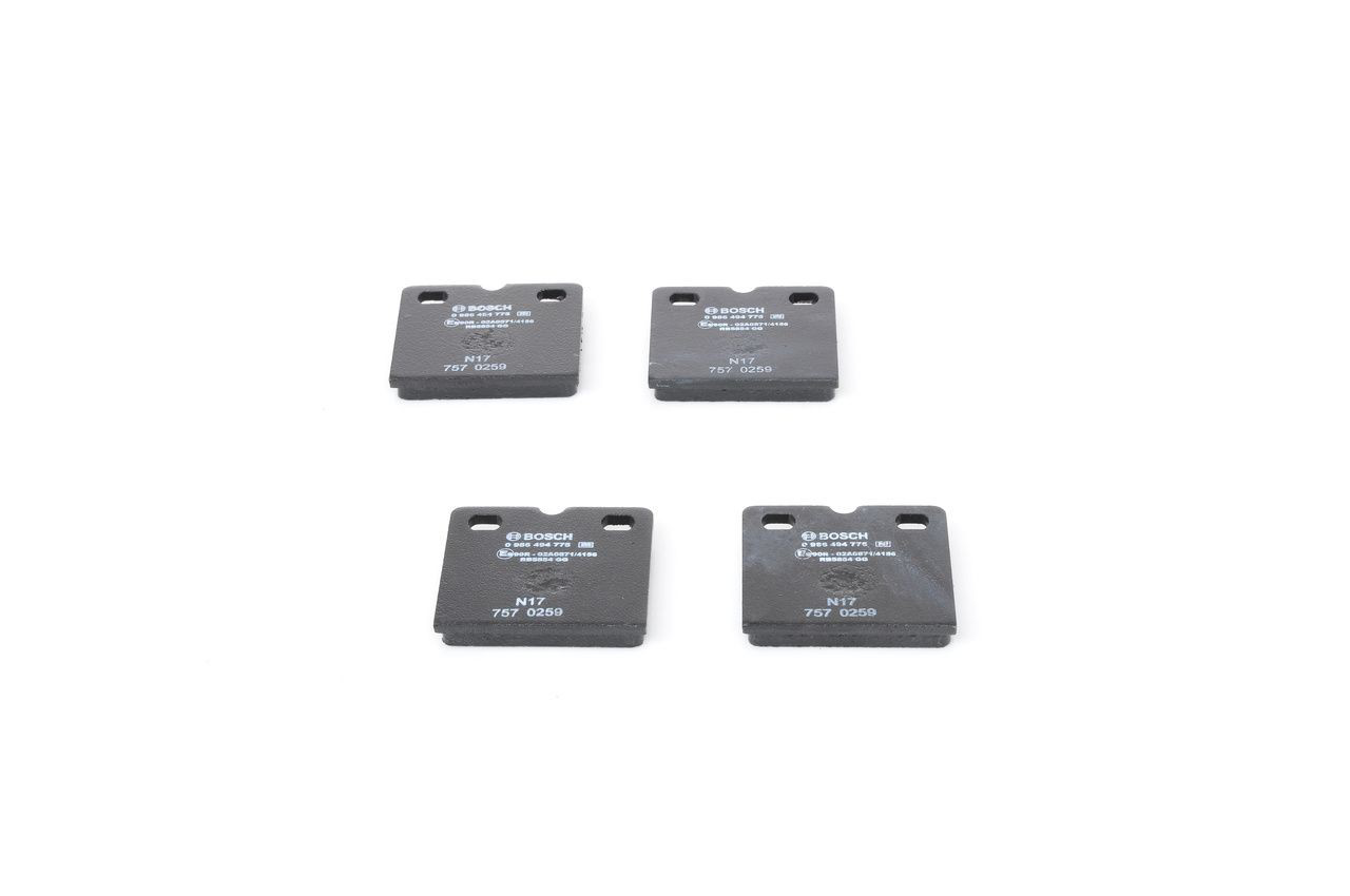 0986494775 Bosch Колодки гальмівні задні, дискові