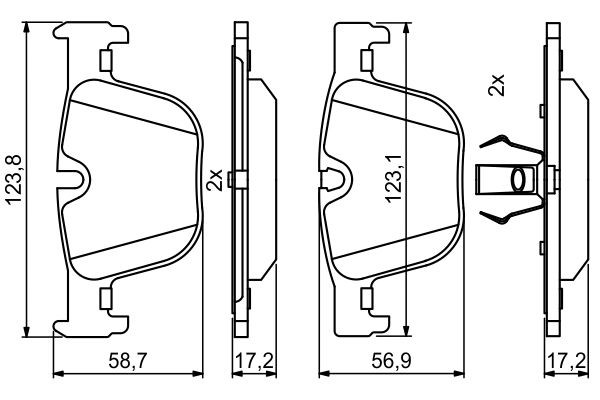 0986494786 Bosch Колодки гальмівні задні, дискові