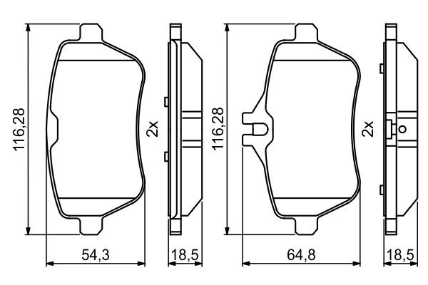 Задні гальмівні колодки Bosch 0986494790 ціна, від 51.48 USD