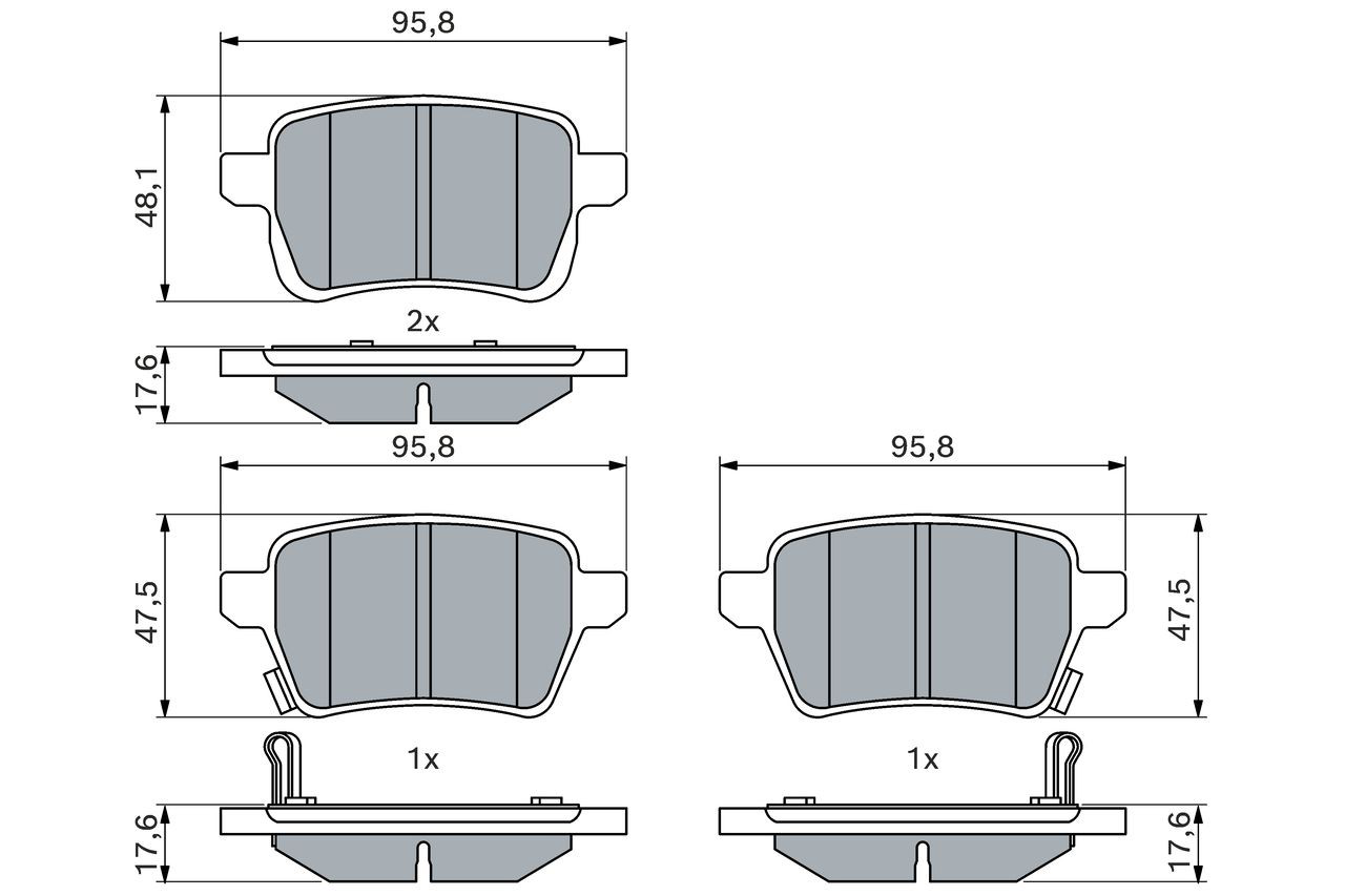 0986494802 Bosch Колодки гальмівні задні, дискові