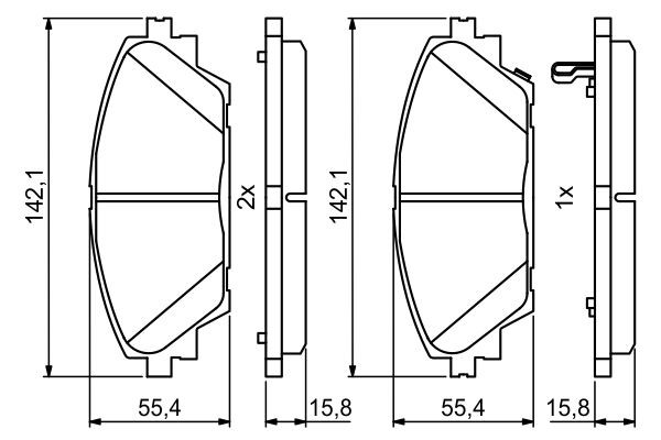 Передні тормозні колодки 0986494804 Bosch