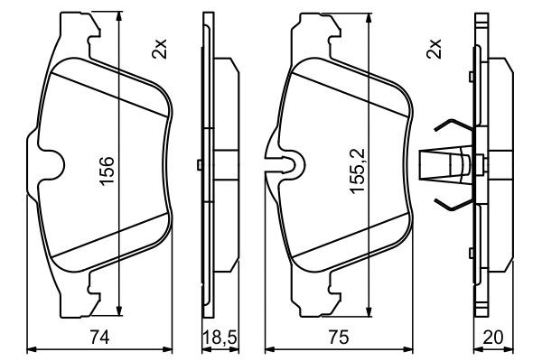 Гальмівні колодки Bosch 0986494808 ціна, від 66.93 USD