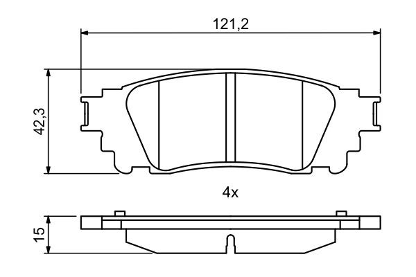 0986494822 Bosch Колодки гальмівні задні, дискові