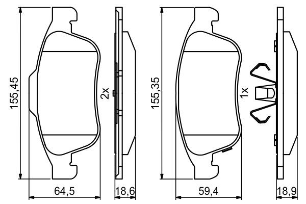 Передні тормозні колодки 0986494826 Bosch