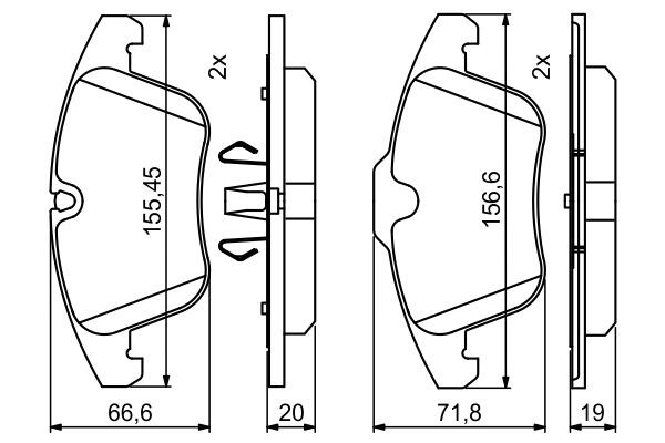Передні тормозні колодки 0986494830 Bosch