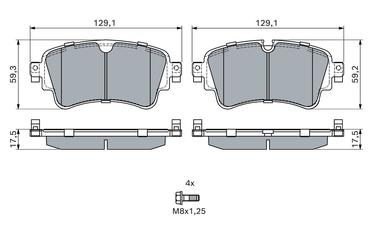 0986494833 Bosch Колодки гальмівні задні, дискові