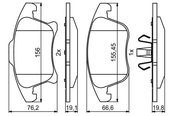 0986494837 Bosch Передні гальмівні колодки