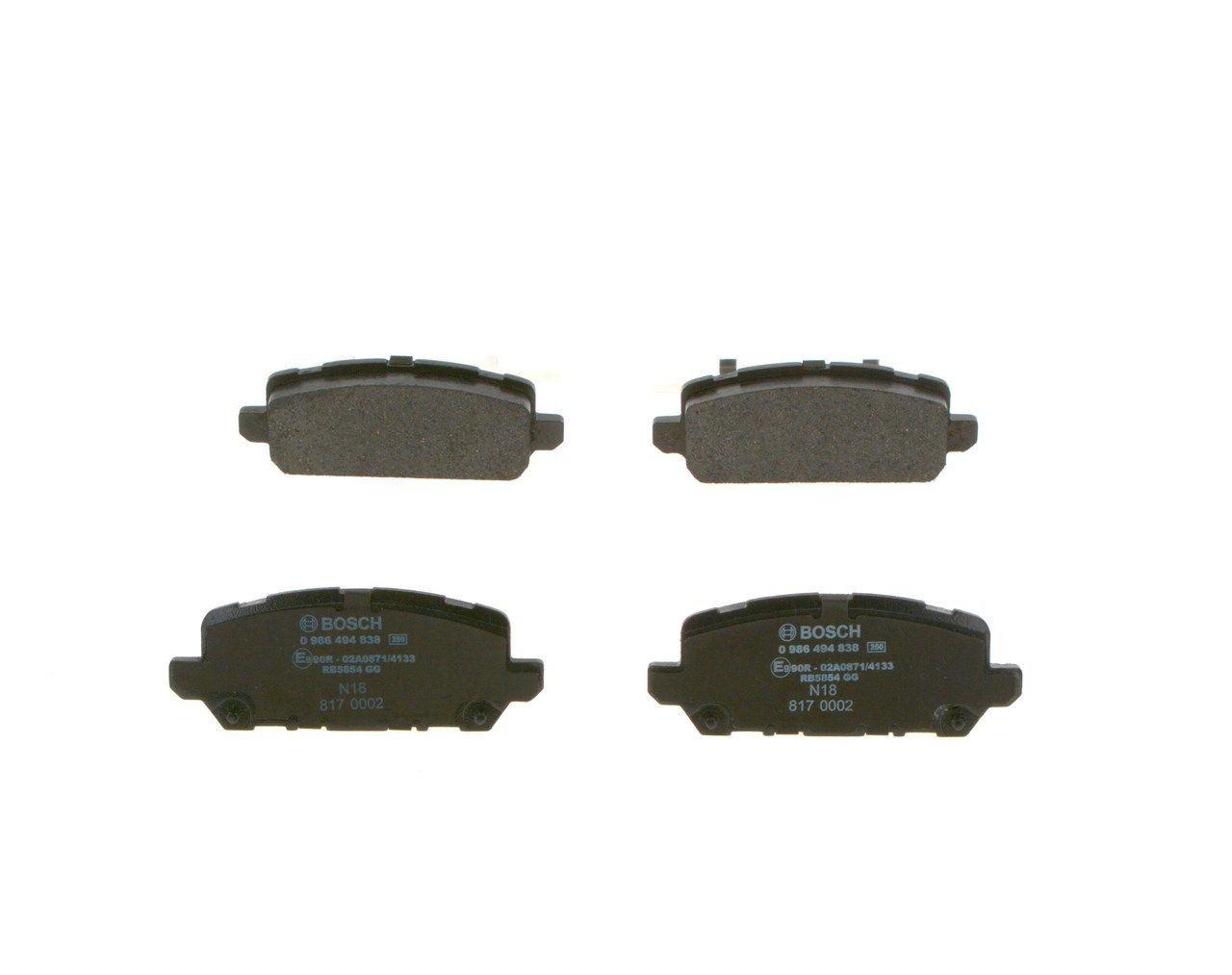 Купити 0986494838 Bosch Задні колодки