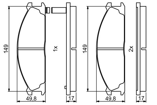 Купити 0986494848 Bosch Колодки гальмівні передні, дискові