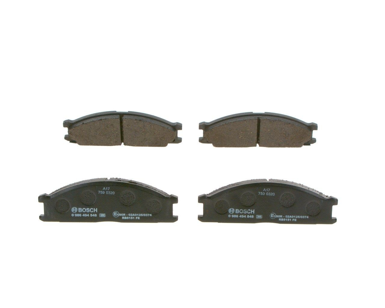 0986494848 Bosch Передні гальмівні колодки