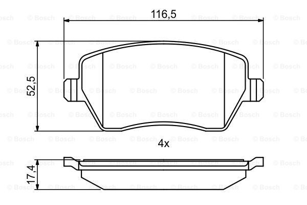 Передні тормозні колодки 0986494856 Bosch