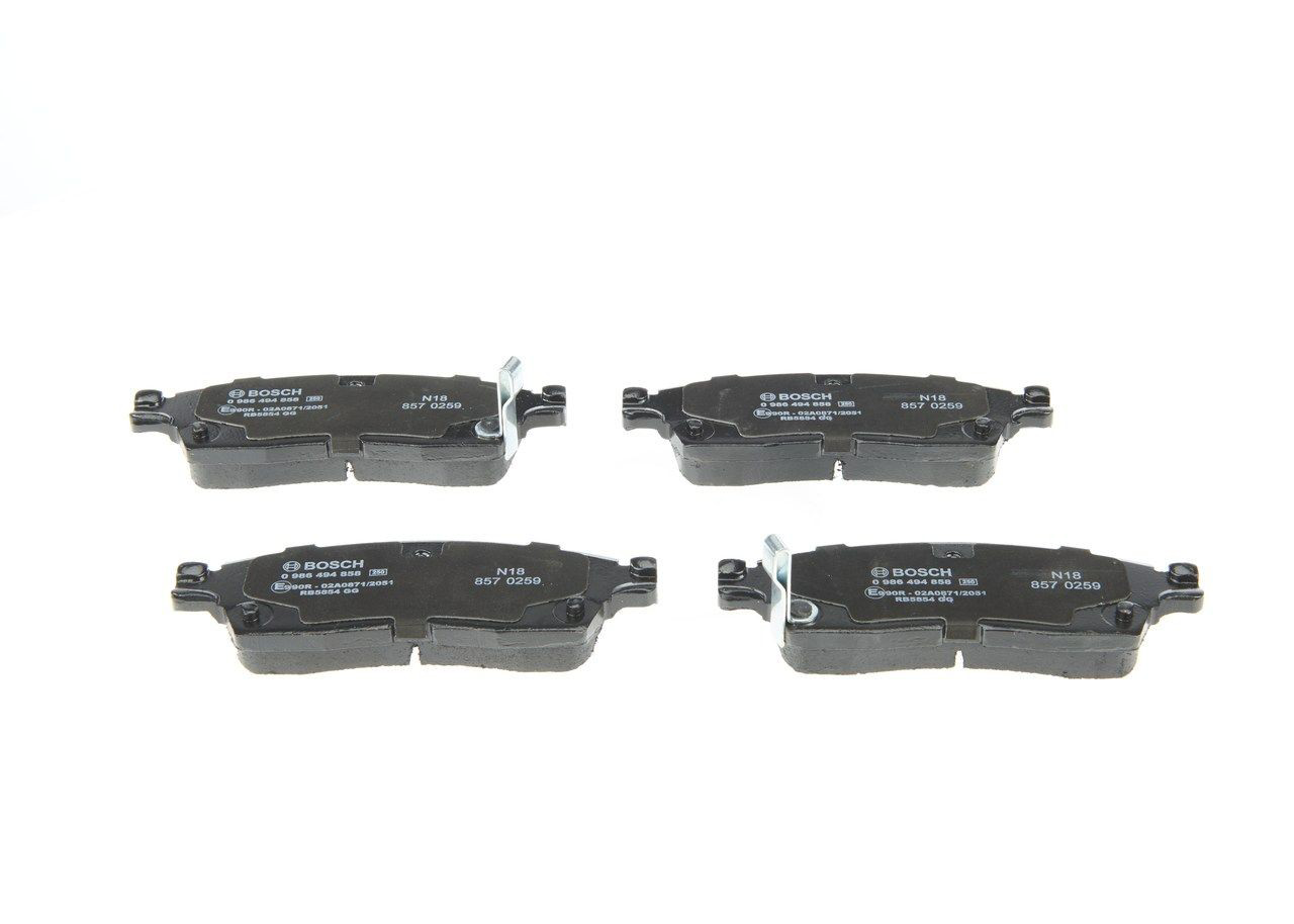 0986494858 Bosch Колодки гальмівні задні, дискові