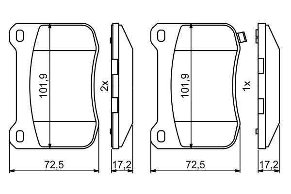 Задні гальмівні колодки Bosch 0986494872 ціна, від 22.59 USD