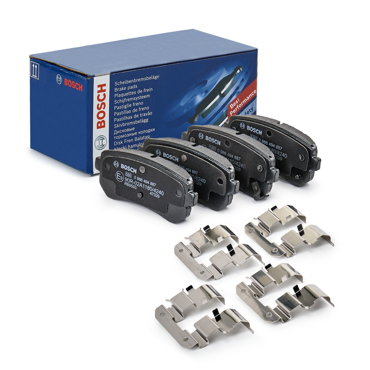0986494887 Bosch Колодки гальмівні задні, дискові