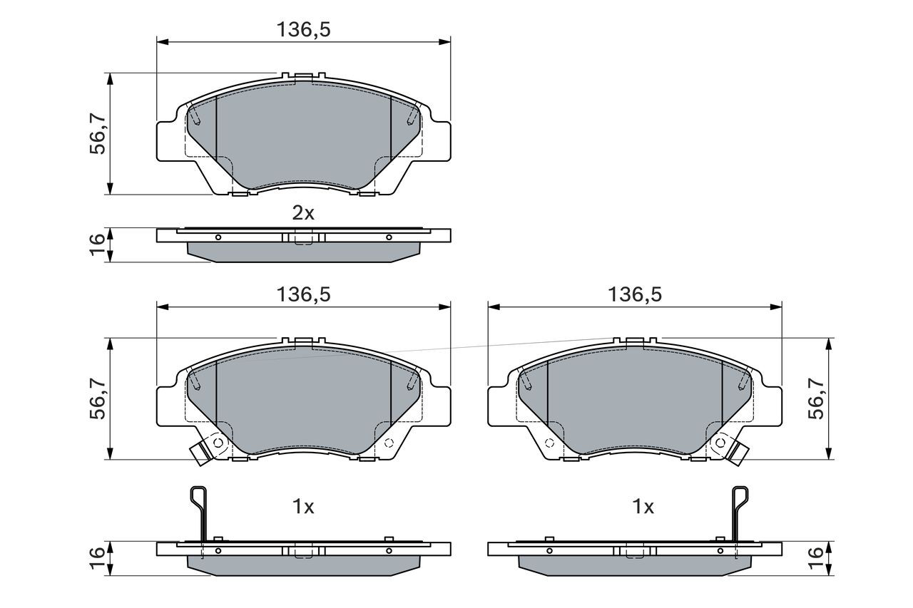 Передні тормозні колодки 0986494896 Bosch