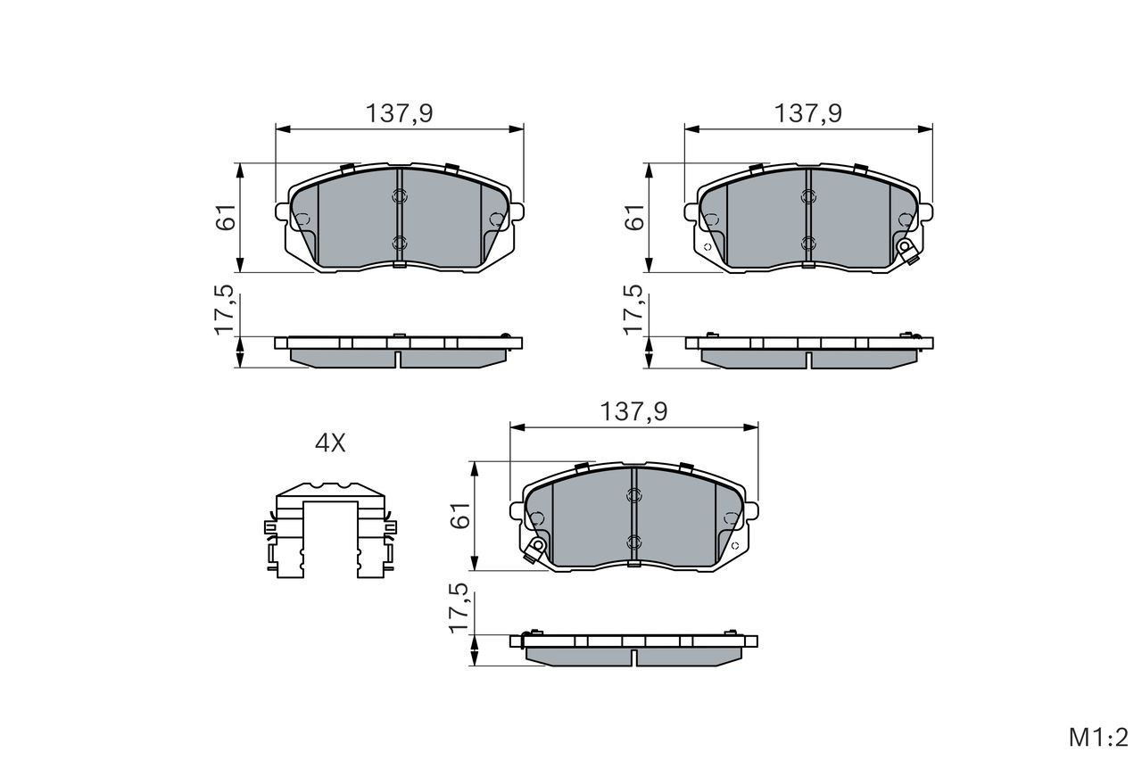 Гальмівні колодки Bosch 0986494905 ціна, від 39.51 USD