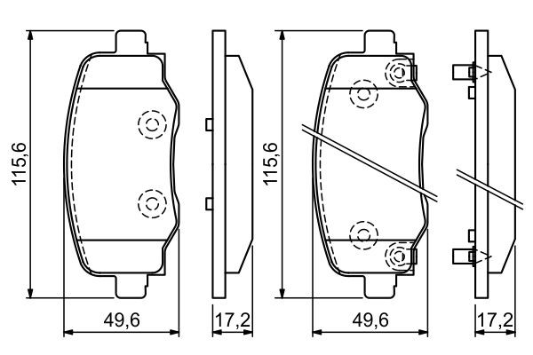 Задні гальмівні колодки 0986494930 Bosch