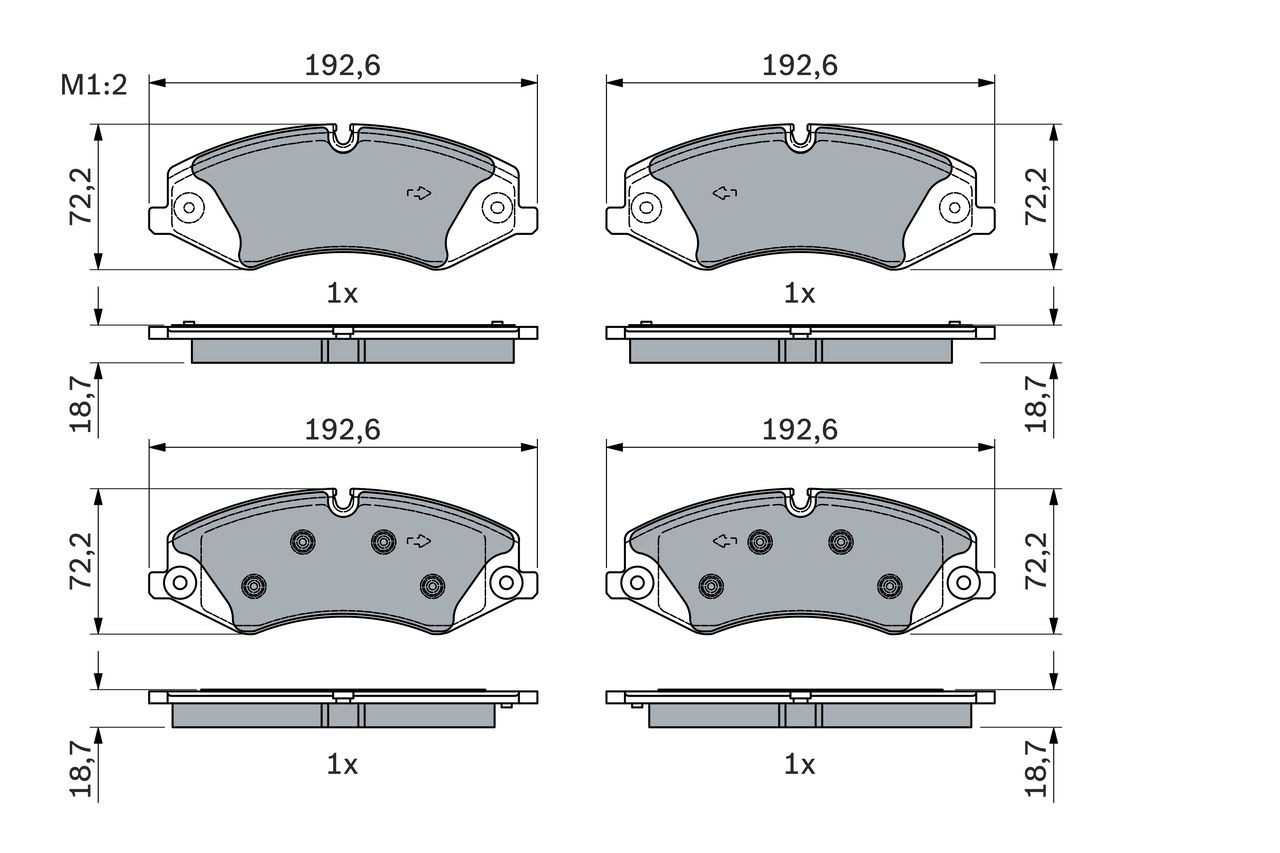 Передні тормозні колодки 0986494980 Bosch