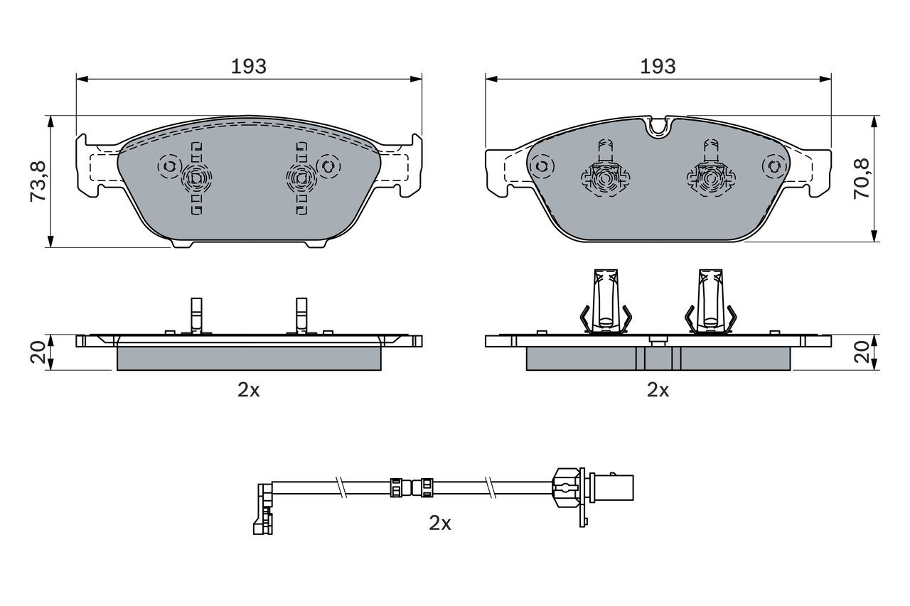 Гальмівні колодки Bosch 0986494987 ціна, від 76.40 USD